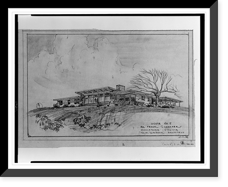 House for Frank Schaefer, Middleburg, Virginia. Perspective, Historic Reproduction