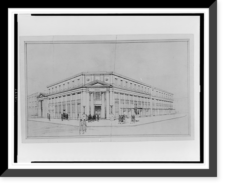 Alterations to Riggs National Bank building, Hamilton Savings Bank Branch, 14th Street and Park Road, N.W., Washington, D.C. Front perspective Classic, Vintage Poster
