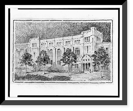 Addition of a Sunday school building to Calvary Baptist Church, 8th Street between G Street and H Street, N.W., Washington, D.C. Perspective rendering, Vintage Poster