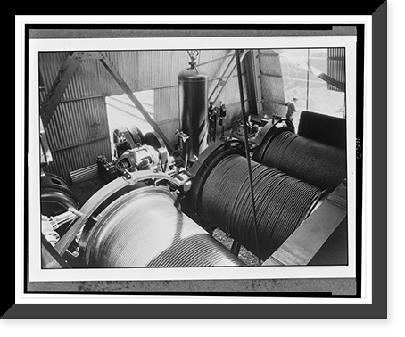 Interior of construction cableway headtower, Vintage Wall Art