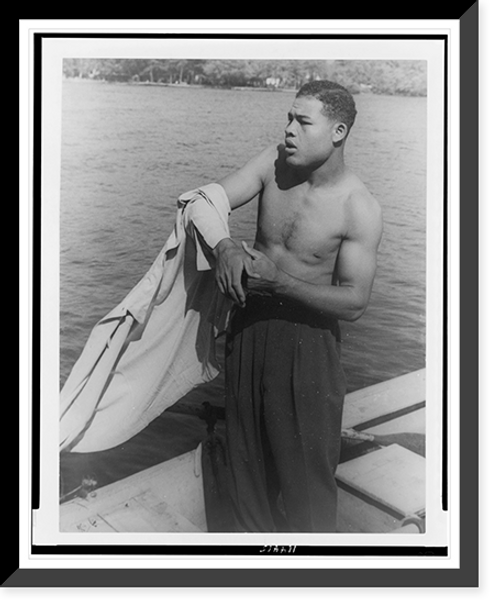 Historic Framed Print, [Portrait of Joe Louis, Greenwood Lake, N.Y.] - 3,  17-7/8" x 21-7/8"
