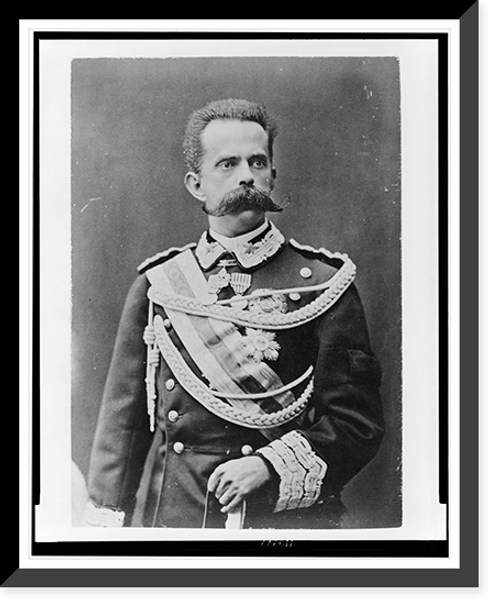 Historic Framed Print, [Umberto I, King of Italy, half-length portrait, standing, facing right, in uniform],  17-7/8" x 21-7/8"