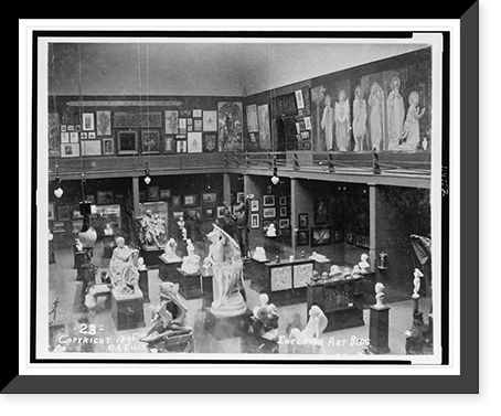 Historic Framed Print, [Interior of Fine Arts Building, Cotton States Exposition, Atlanta],  17-7/8" x 21-7/8"
