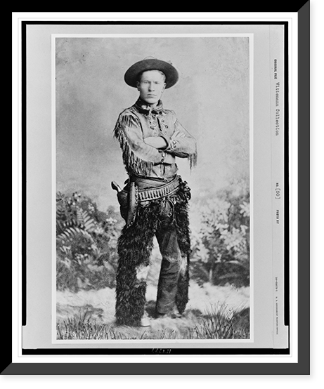 Charles M. Russell, full-length portrait, standing, facing front, in western attire, Historic Print