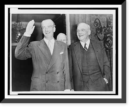 Sir Anthony Eden and John Foster Dulles, three-quarter length portrait, standing, facing left, Historic Reproduction