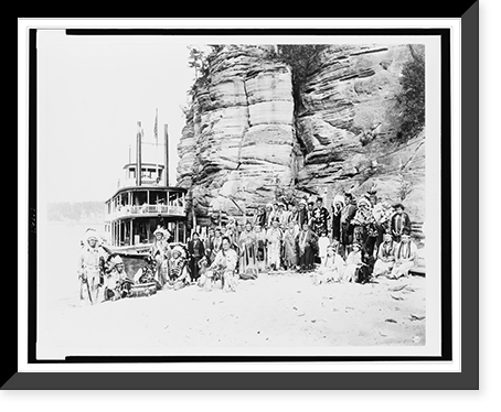 Indians and steamer near the Stand Rock Amphitheatre, Historic Reproduction