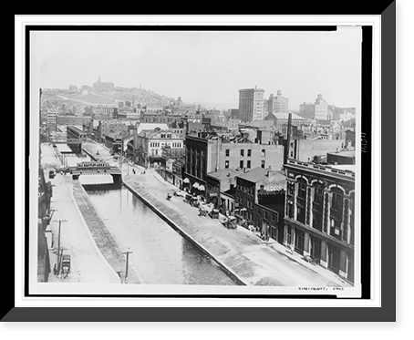 Bird's-eye view of new central parkway looking east, Cincinnati, Ohio, Antique Poster
