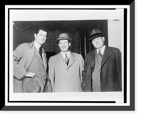 Eric Sevareid, Adlai E. Stevenson, and an unidentified man, standing, half-length, left to right, Antique Print