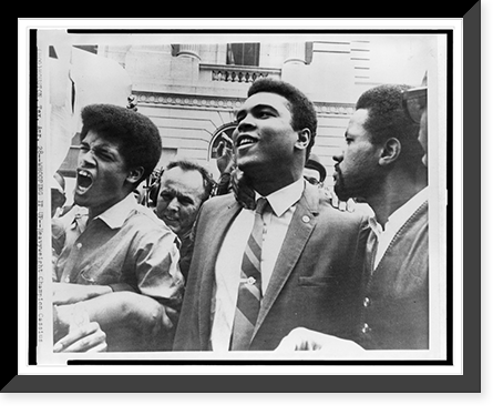 Muhammad Ali, formerly Cassius Clay, with supporters after refusing induction into the Army at the Armed Forces examining and entrance station in Houston, Texas, Vintage Wall Art