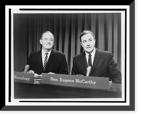 Hubert H. Humphrey and Eugene McCarthy on television show Meet the Press"", Antique Wall Art