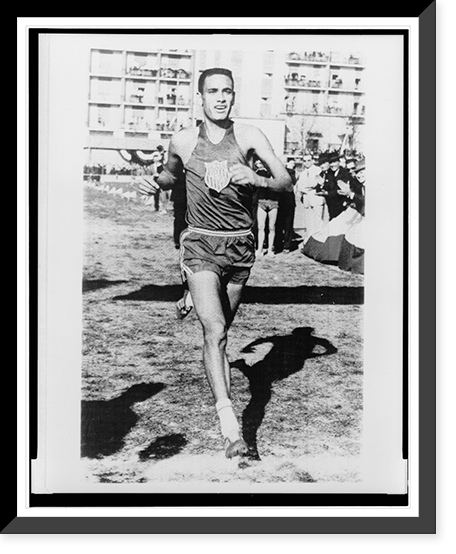Billy Mills running a 10-kilometer course in San Vittore Olona, Italy, Antique Print