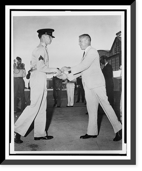 Robert Porter Patterson greets son at flying school Classic, Vintage Print