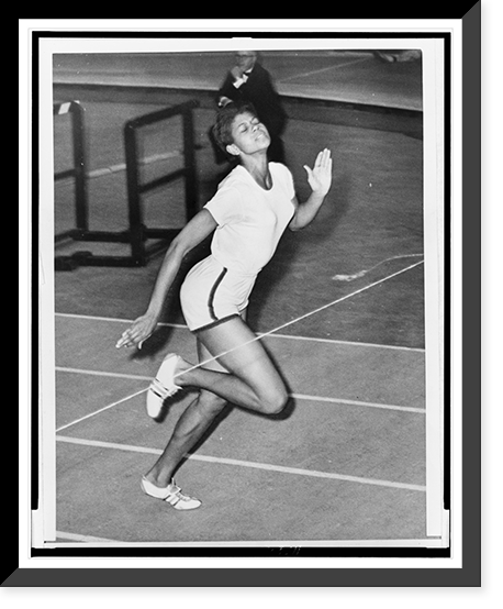 Wilma Rudolph at finish line during track meet in Madison Square Garden, Vintage Wall Art