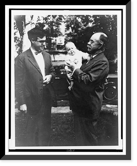 Historic Framed Print, [Herman Hollerith holding Herman III with Herman Jr. looking on, Riverton, N.J., summer 1924],  17-7/8" x 21-7/8"
