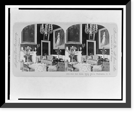 New Red Room, White House, Washington, D.C., U.S.A. Classic, Antique Print