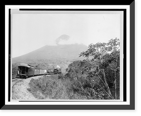 Central Railroad and Volcano de Agua, Guatemala Classic, Vintage Poster
