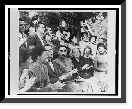 Chou En-lai sits amidst members of a U.S. Youth Delegation in Beijing Classic, Antique Wall Art