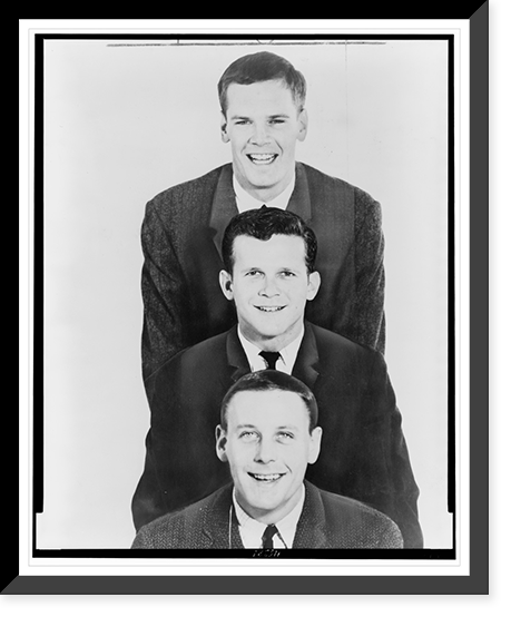 Members of Kingston Trio posed totem style, Vintage Wall Art