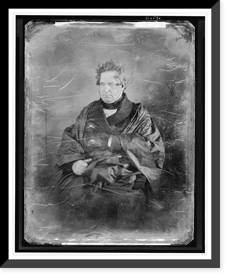 Historic Framed Print, [James Moore Wayne, three-quarter length portrait, facing slightly left, seated, wearing judicial robes],  17-7/8" x 21-7/8"