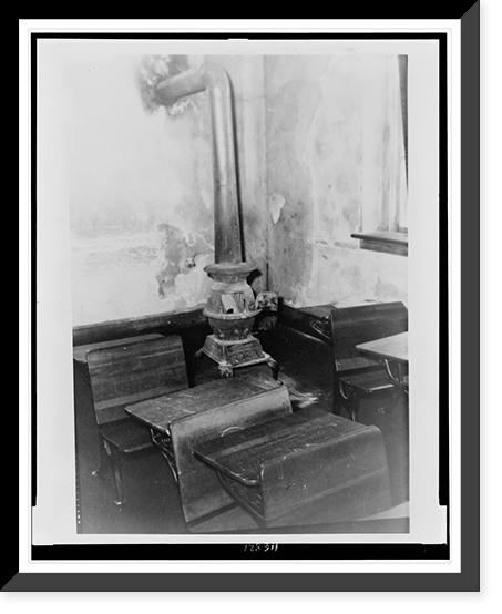 Corner of classroom in African American school, with stove, during school strike, Lumberton, North Carolina, Vintage Poster