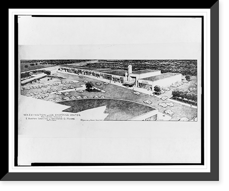 Historic Framed Print, Architectural drawing for a shopping center (Washington & Lee Shopping Center"),  Arlington,  Virginia",  17-7/8" x 21-7/8"