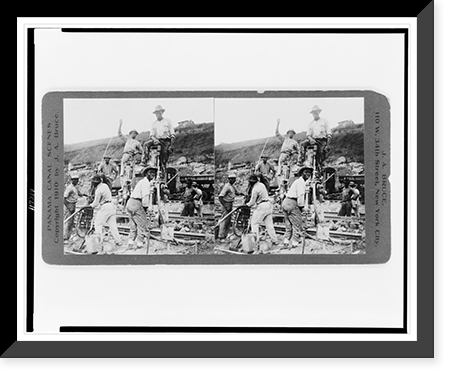 Upper Miraflores locks. Tripod drills at work, April 1910 Classic, Antique Wall Art