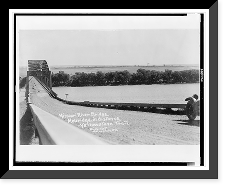 Antique Scenic Print - Yellowstone - Missouri River bridge