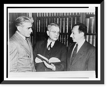 Dr. Harold C. Urey (center) confers with Dr. Thorfin R. Hogness (left) and Dr. Arthur Jaffe, Antique Wall Art