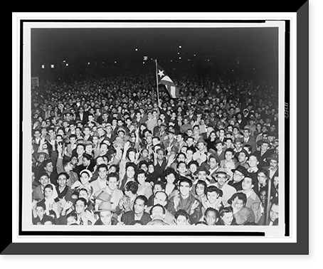 Crowd of Puerto Ricans gather to hear former Secretary of State Henry A. Wallace speak, Historic Reproduction