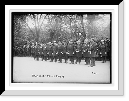 Historic Framed Print, Honor men in Police parade, New York,  17-7/8" x 21-7/8"