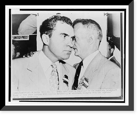 Senator Richard M. Nixon confers with alternate delegate Preston Hotchkis at Republican convention, Vintage Poster