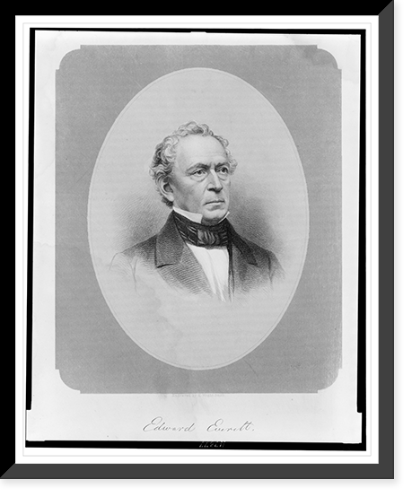 Edward Everett, head-and-shoulders portrait, facing right.engraved by H. Wright Smith. Classic, Vintage Print
