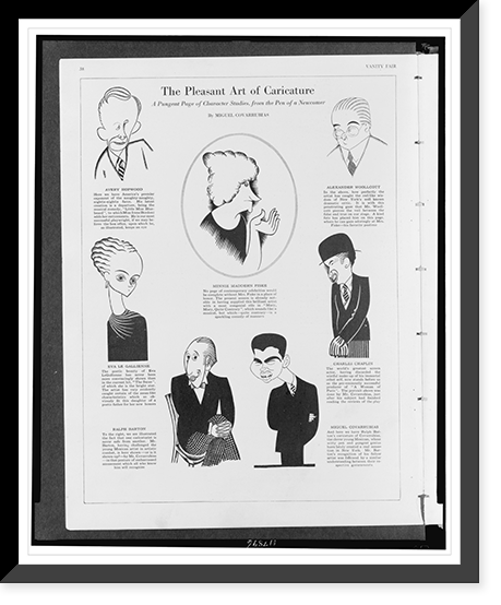 The pleasant art of caricature. A pungent page of character studies, from the pen of a newcomer.by Miguel Covarrubias, Vintage Print