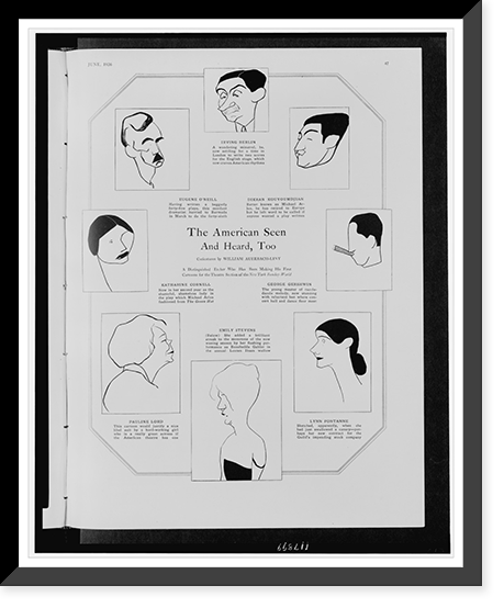 The American seen and heard, too.caricatures by William Auerbach-Levy. Classic, Antique Poster