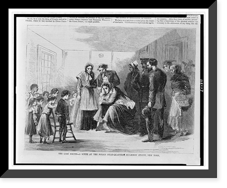 The lost found - a scene at the police head-quarters, Mulberry Street, New York, Vintage Wall Art