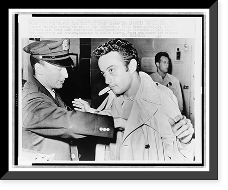Lenny Bruce, being searched at police station, Antique Poster