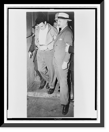 David Greenglass, looking down, handcuffed, being led away by Deputy U.S. Marshal Albert Gibson, Antique Wall Art