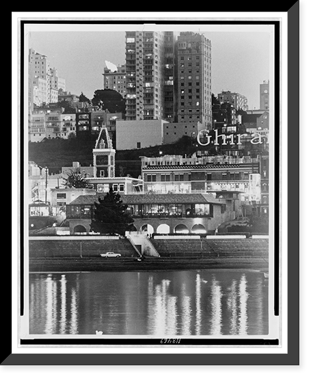 Vintage Street Scene - San Francisco - Partial view of Ghirardelli
