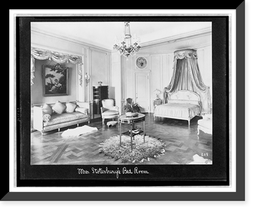 Historic Framed Print, Mrs. Stotesbury's bed room.Frances Benjamin Johnston.,  17-7/8" x 21-7/8"