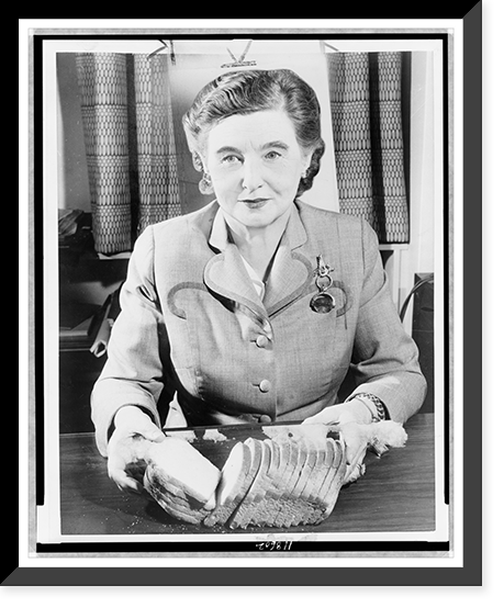 Margaret Rudkin, half-length portrait, seated, facing front, holding loaf of sliced bread Classic, Antique Wall Art