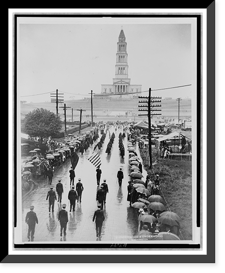 Masons marching at opening of the dedication services of the George Washington Masonic National Memorial Temple, May 12, 1932, Historic Print