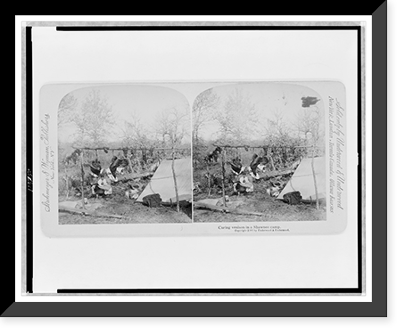 Historic Framed Print, Curing venison in a Shawnee camp,  17-7/8" x 21-7/8"