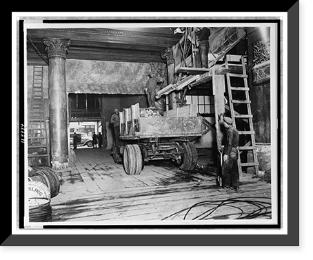 Truck being loaded with debris of remains of the Waldorf Astoria Hotel, New York City Classic, Vintage Wall Art