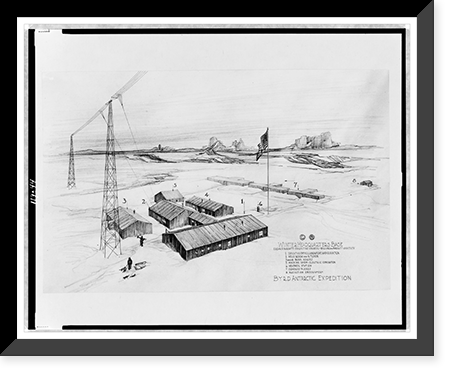 Winter headquarters base, Byrd Antarctic expedition Classic, Antique Print