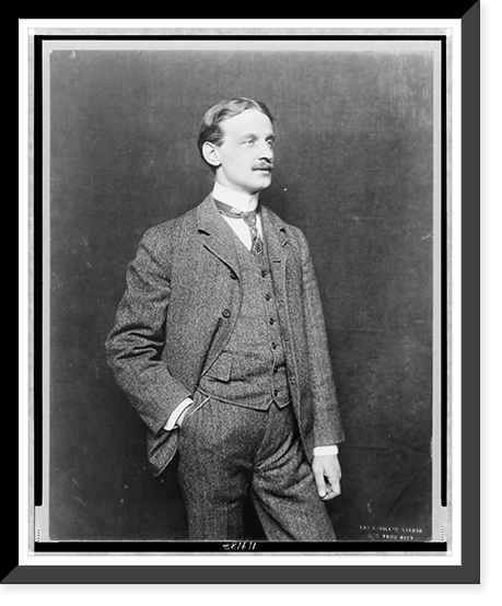 Henry Merwin Shrady, three-quarter length portrait, standing, facing right.Ira L. Hill's Studio, New York City, Antique Print