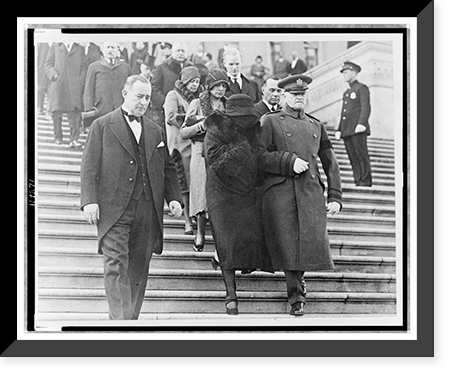 General Pershing leads mourners at rites for Senator Warren at Capitol, Historic Print