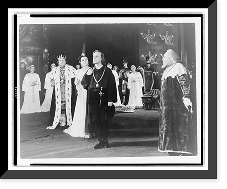 Act I, Scene 2 of Hamlet, showing (l to r), Claudius, Gertrude, Hamlet and Polonius, Mayakovsky Theater, Moscow, Russia Classic, Historic Print
