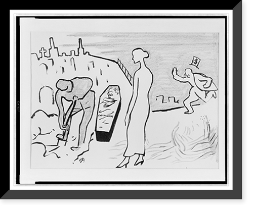 Historic Framed Print, [Capitalism in its coffin],  17-7/8" x 21-7/8"