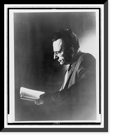 Erich Fromm, half-length portrait, left profile, reading book, Antique Poster