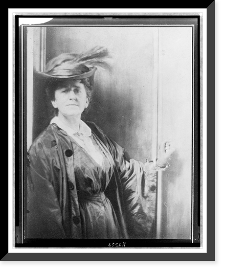 Gertrude K&auml;sebier, wearing feathered hat, standing, facing front, half-length portrait, Antique Wall Art